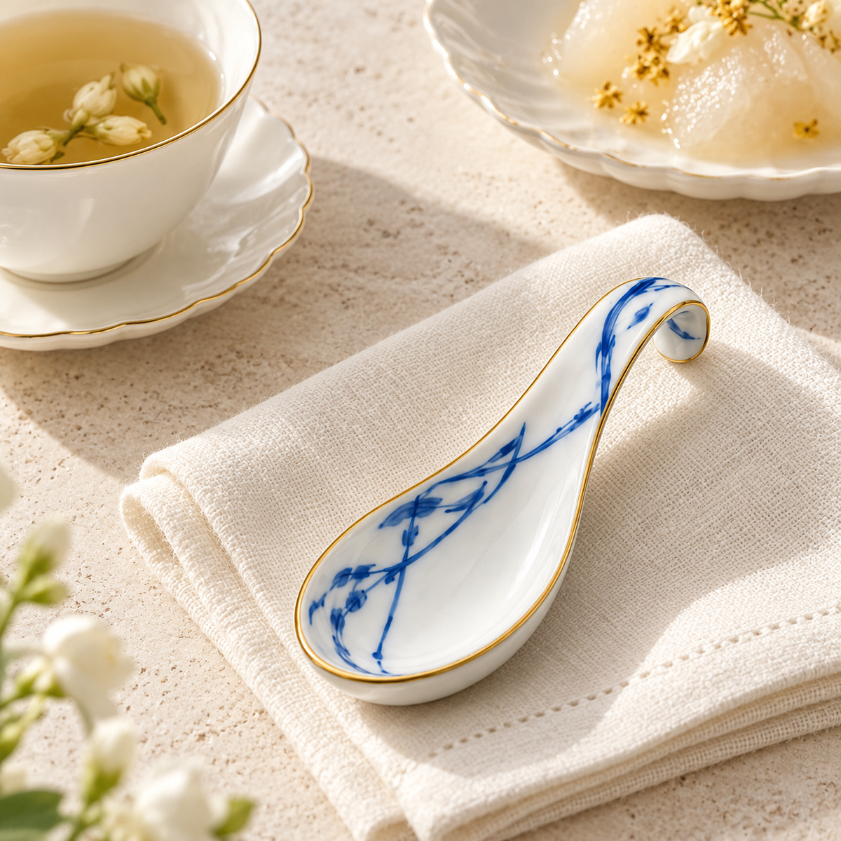 Azure Willow Porcelain-Style Spoon