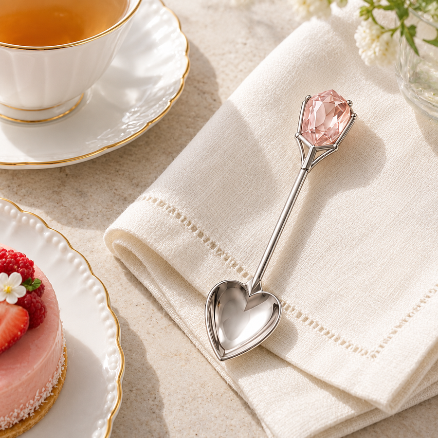 Rosé Jewel Heart Spoon